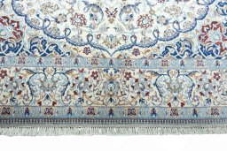 Full view of New Nain rug from Iran / Persia, 313 × 206 cm in Beige tones