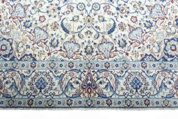 Full view of 2000s Nain rug from Iran / Persia, 318 × 195 cm in Beige tones