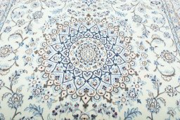 Central medallion detail of New Nain rug from Iran / Persia