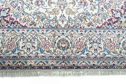 Full view of 2000s Nain rug from Iran / Persia, 302 × 192 cm in Beige tones