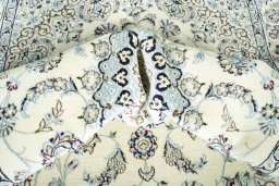 Surface texture of New Nain rug with natural Wool and intricate pattern