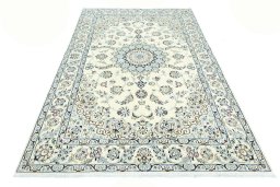 Surface texture of New Nain rug with natural Wool and intricate pattern