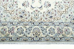 Full view of New Nain rug from Iran / Persia, 243 × 154 cm in Beige tones