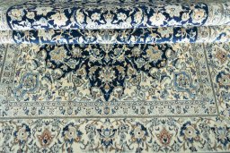Close-up detail of 1970s Nain rug from Iran / Persia showing Cork weave