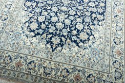 Close-up detail of 1970s Nain rug from Iran / Persia showing Cork weave