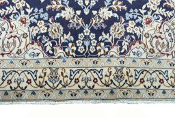 Full view of 2000s Nain rug from Iran / Persia, 201 × 125 cm in Blue tones