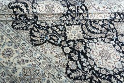 Close-up detail of New Nain rug from Iran / Persia showing Cork weave