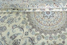 Central medallion detail of New Nain rug from Iran / Persia
