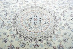 Central medallion detail of New Nain rug from Iran / Persia