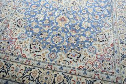 Close-up detail of 2000s Nain rug from Iran / Persia showing Wool weave
