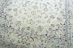 Close-up detail of New Nain rug from Iran / Persia showing Wool weave