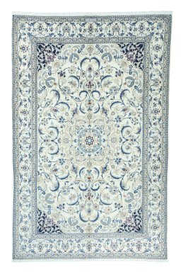 Full view of 2000s Nain rug from Iran / Persia, 313 × 200 cm in Beige tones