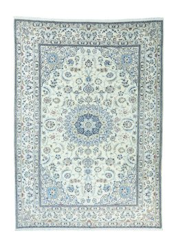 Full view of 2000s Nain rug from Iran / Persia, 355 × 255 cm in Beige tones