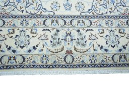 Full view of 2000s Nain rug from Iran / Persia, 355 × 255 cm in Beige tones