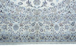 Full view of New Nain rug from Iran / Persia, 408 × 292 cm in Beige tones