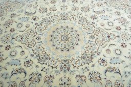 Central medallion detail of New Nain rug from Iran / Persia