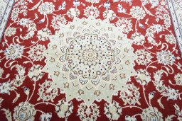 Central medallion detail of New Nain rug from Iran / Persia