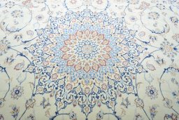 Central medallion detail of 2000s Nain rug from Iran / Persia