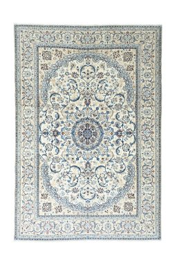 Full view of New Nain rug from Iran / Persia, 300 × 204 cm in Beige tones