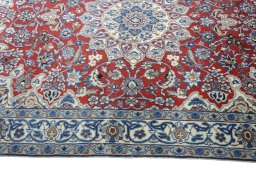 Full view of 2000s Nain rug from Iran / Persia, 185 × 118 cm in Red tones