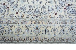 Full view of New Nain rug from Iran / Persia, 348 × 243 cm in Beige tones
