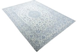 Close-up detail of New Nain rug from Iran / Persia showing Wool weave