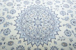 Central medallion detail of New Nain rug from Iran / Persia