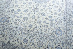 Close-up detail of New Nain rug from Iran / Persia showing Wool weave