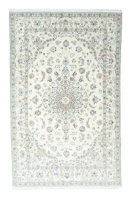 Full view of 2000s Nain rug from Iran / Persia, 302 × 191 cm in Beige tones
