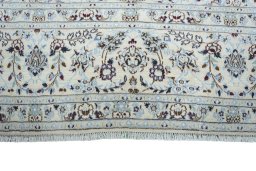 Full view of New Nain rug from Iran / Persia, 384 × 284 cm in Beige tones