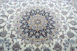 Central medallion detail of New Nain rug from Iran / Persia
