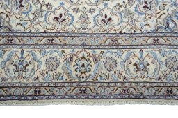 Full view of 2000s Nain rug from Iran / Persia, 351 × 247 cm in Beige tones