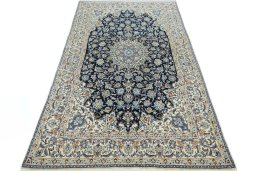 Surface texture of 1970s Nain rug with natural Cork and intricate pattern