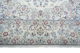 Full view of 2000s Nain rug from Iran / Persia, 300 × 198 cm in Beige tones