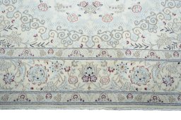 Full view of New Nain rug from Iran / Persia, 291 × 206 cm in Beige tones