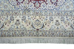 Full view of 2000s Nain rug from Iran / Persia, 379 × 243 cm in Red tones