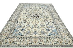 Surface texture of New Nain rug with natural Wool and intricate pattern