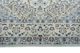 Full view of 2000s Nain rug from Iran / Persia, 374 × 250 cm in Beige tones