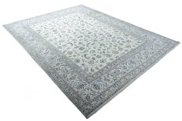 Close-up detail of New Nain rug from Iran / Persia showing Wool weave