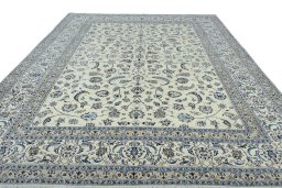 Surface texture of New Nain rug with natural Wool and intricate pattern