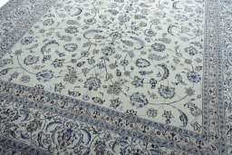 Close-up detail of New Nain rug from Iran / Persia showing Wool weave