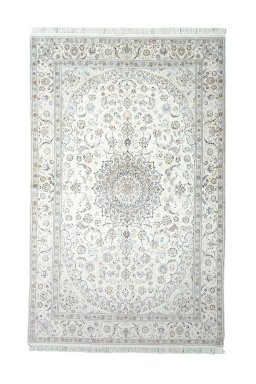 Full view of New Nain rug from Iran / Persia, 240 × 150 cm in Beige tones