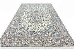 Surface texture of New Nain rug with natural Wool and intricate pattern
