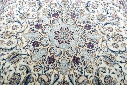 Central medallion detail of New Nain rug from Iran / Persia