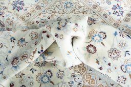 Surface texture of New Nain rug with natural Wool and intricate pattern