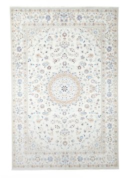 Full view of New Nain rug from Iran / Persia, 303 × 200 cm in Beige tones