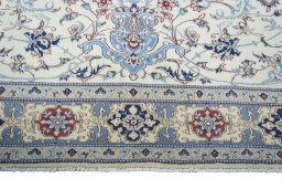 Full view of 2000s Nain rug from Iran / Persia, 292 × 208 cm in Beige tones