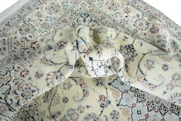 Surface texture of New Nain rug with natural Cork and intricate pattern