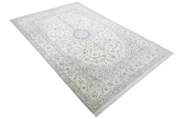 Close-up detail of New Nain rug from Iran / Persia showing Cork weave