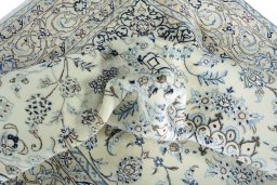Surface texture of New Nain rug with natural Wool and intricate pattern